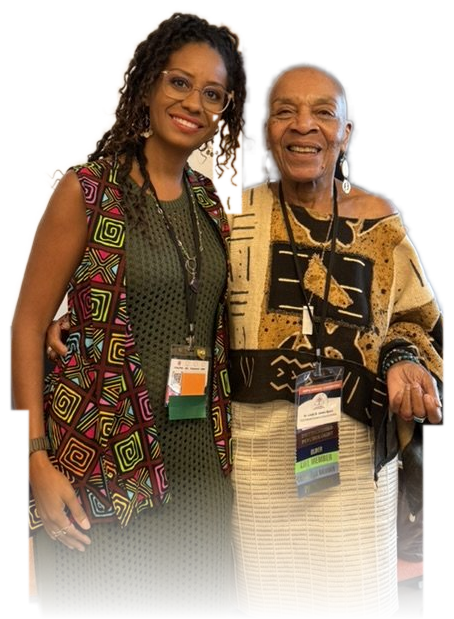 Cheyennis Doom and Linda James Myers, Ph.D., smiling together at the ABPsi Convention